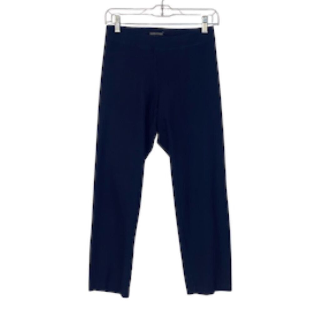 Eileen Fisher Navy Blue Stretch Pull Down n Pants Size L Washable Packable